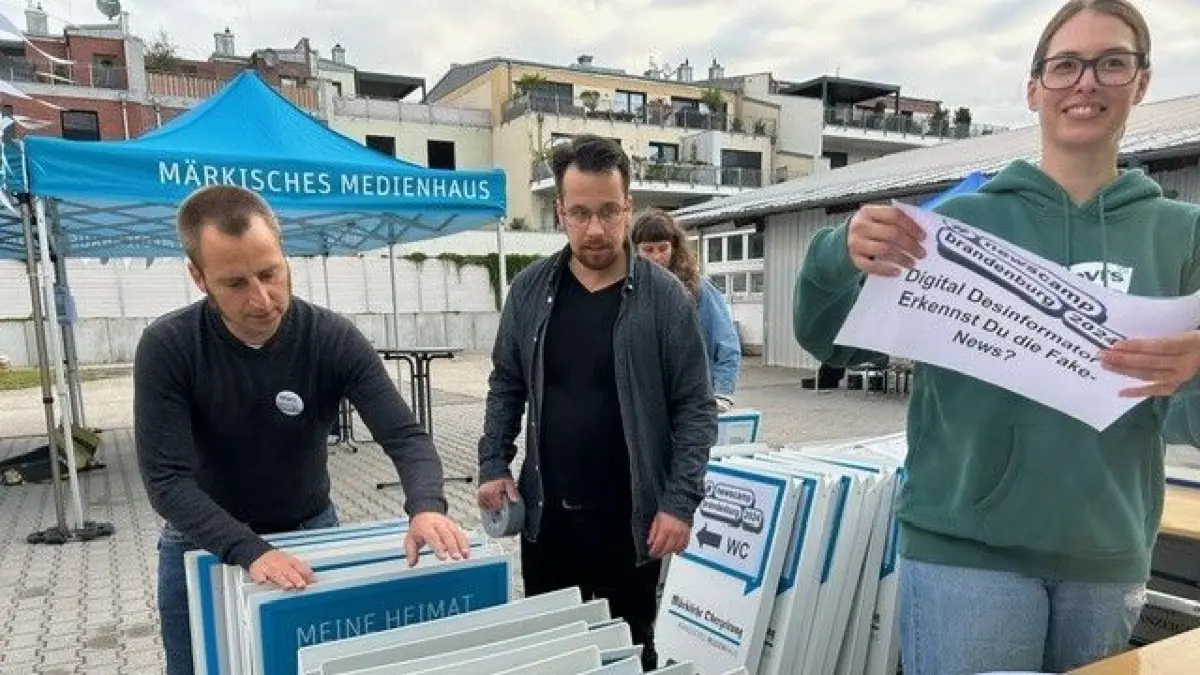 Aufbau Newscamp Brandenburg in Frankfurt (Oder)