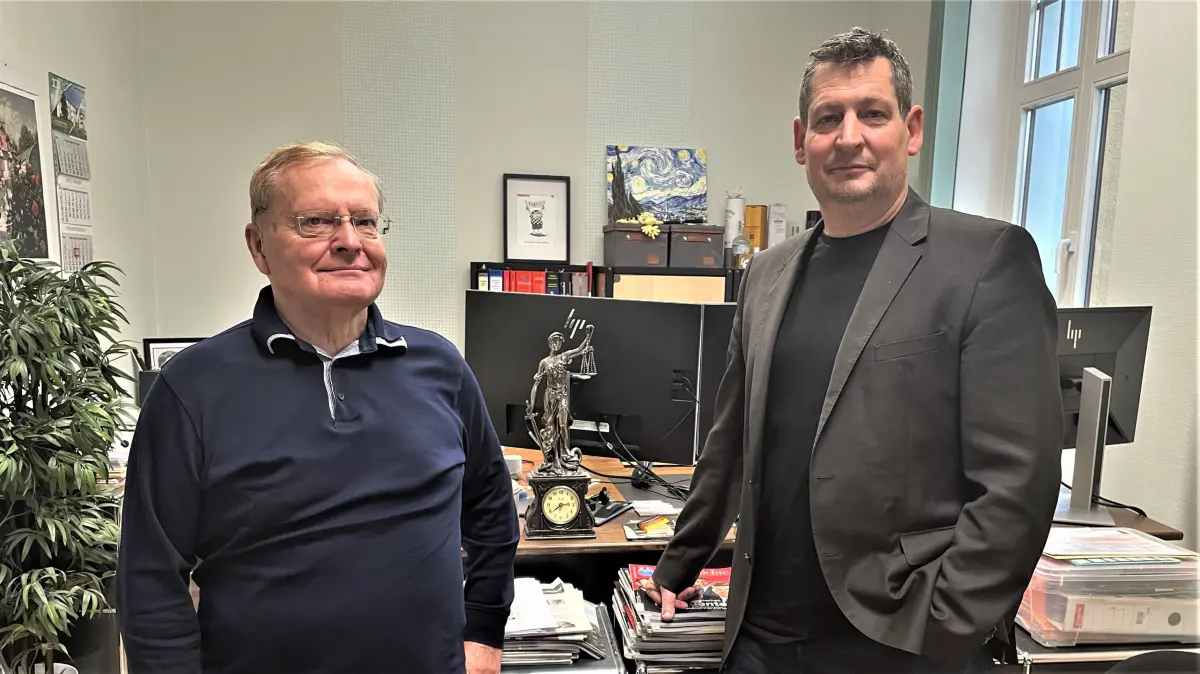 Thomas Delling (l.) und Jan Kregelin vom Lions Club Hoyerswerda