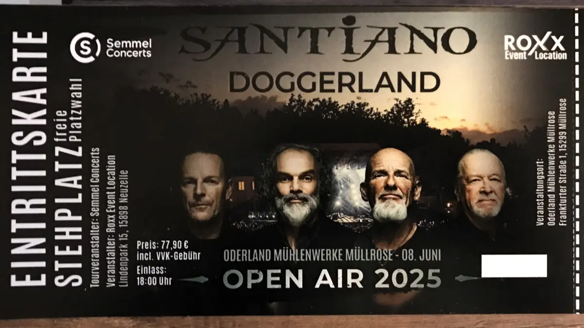 Müllrose. Konzert Santiano am 8. Juni 2025 auf dem Hof der Oderland-Mühlenwerke. Fanticket. 30.10.2024 Foto: Frank Groneberg