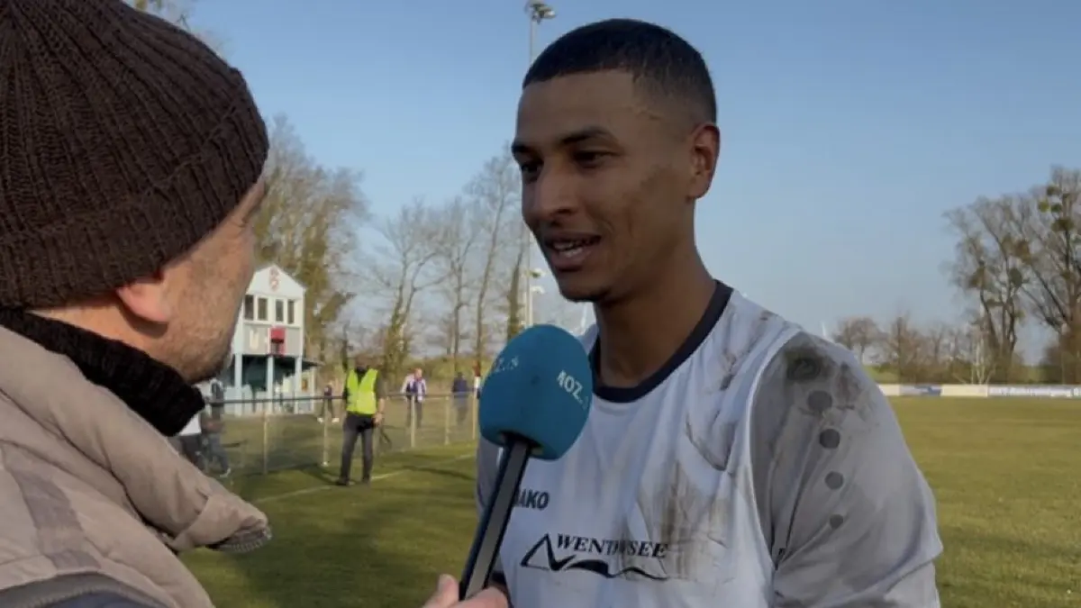 Ceif Ben-Abdallah spricht nach dem 1:0-Sieg gegen BSC Süd 05 über den wichtigen Erfolg , Brandenburgliga