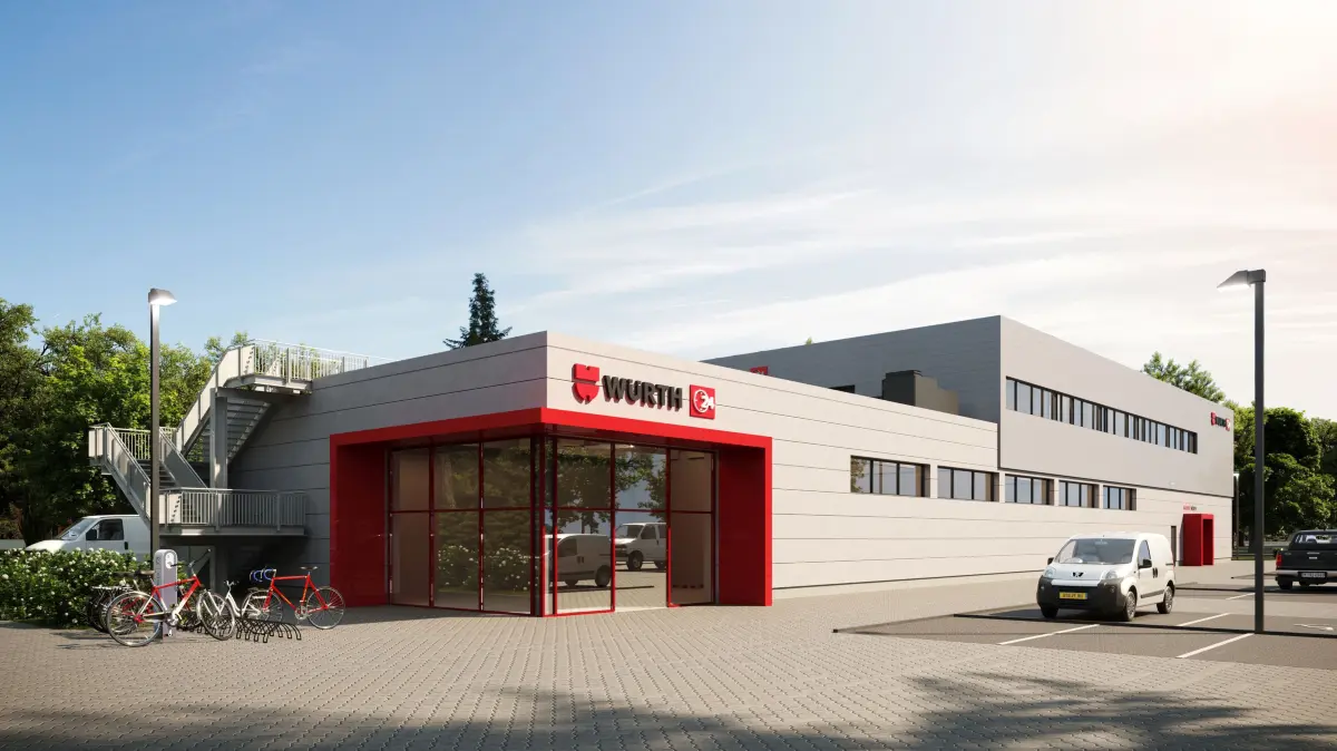 So wird die neue Niederlassung des Werkzeugproduzenten Würth in Königs Wusterhausen einmal aussehen.