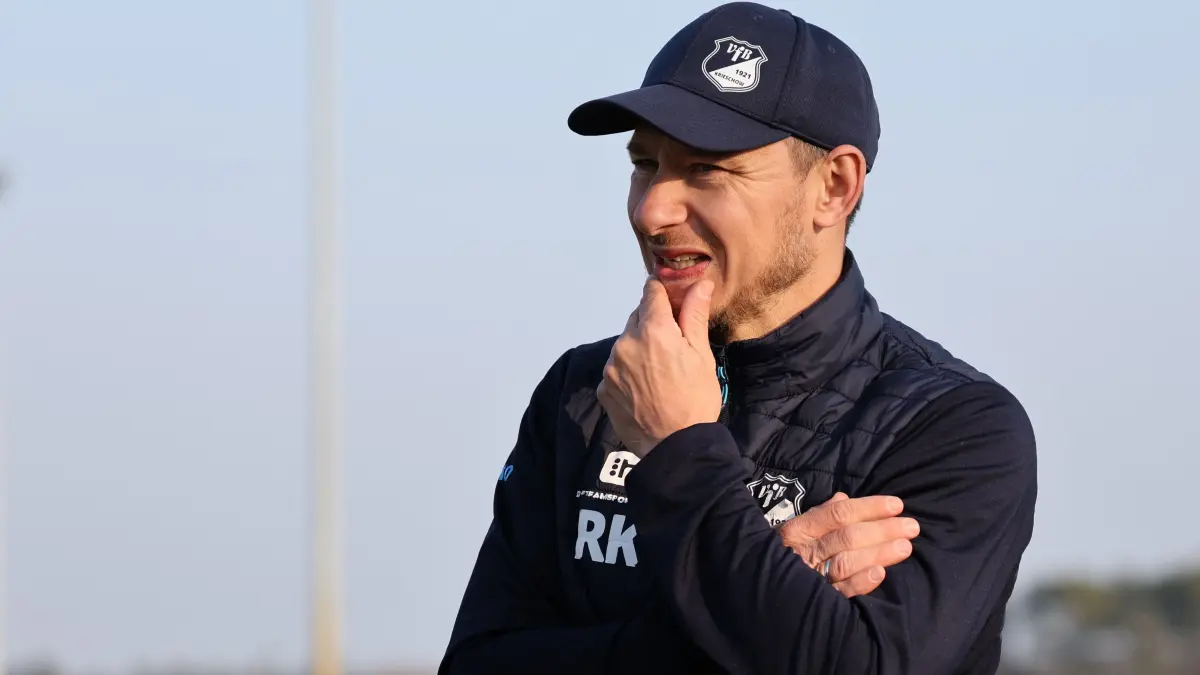 Fussball Landespokal Brandenburg 2024/2025 VfB Krieschow - FSV 63 Luckenwalde: Trainer Robert Koch (VfB Krieschow)