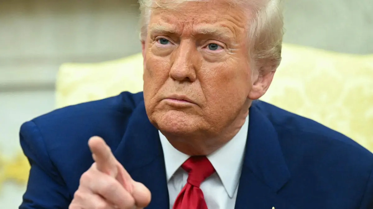 US President Donald Trump speaks during a meeting with Israeli Prime Minister Benjamin Netanyahu in the Oval Office of the White House in Washington, DC, on April 7, 2025. Israeli Prime Minister Benjamin Netanyahu was in Washington on Monday to meet Donald Trump, whom he will likely ask for a reprieve from US tariffs while seeking further backing on Iran and Gaza. (Photo by SAUL LOEB / AFP)