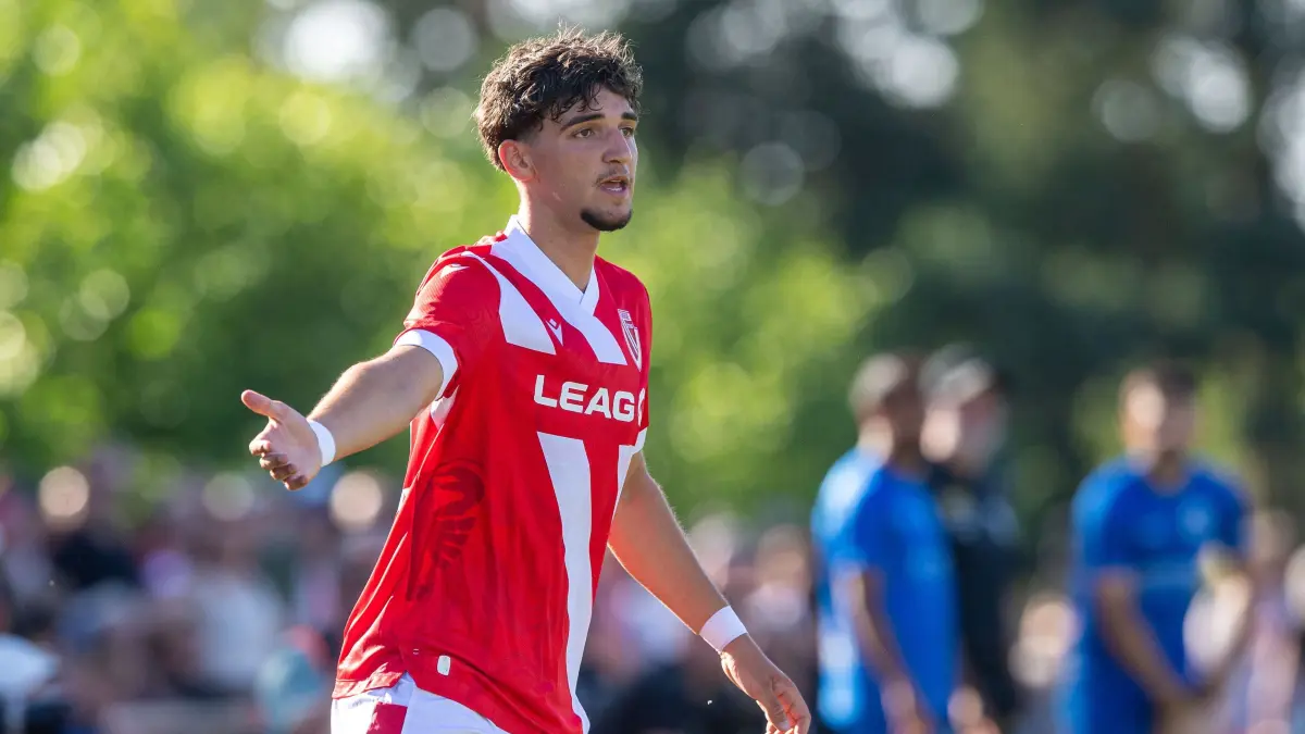 Testspiel Energie Cottbus - Altglienicke 2025/26: Fussball, Herren, Saison 2025/26, Testspiel, FC Energie Cottbus - VSG Altglienicke, Jannis Zaydan (Energie Cottbus), 04.07. 2025, Foto: Sebastian Räppold / Matthias Koch