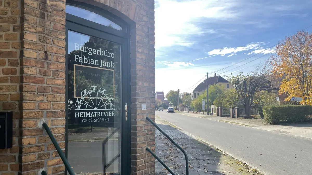 Das Bürgerbüro von Fabian Jank in Großräschen. Ein Treffpunkt für extreme Akteure in Südbrandenburg.