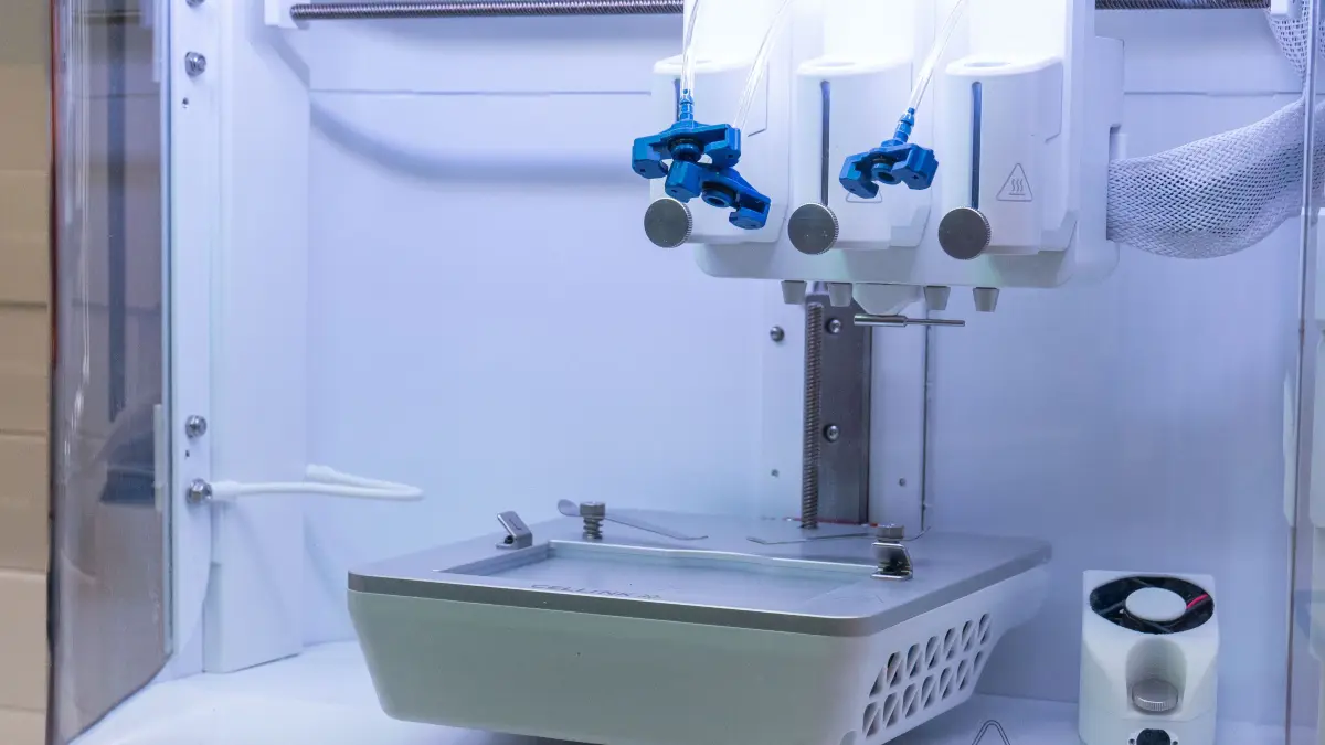 So sieht ein 3D-Biodrucker aus. Mit solch einem Gerät können Knorpelzellen-Implantate ausgedruckt werden.