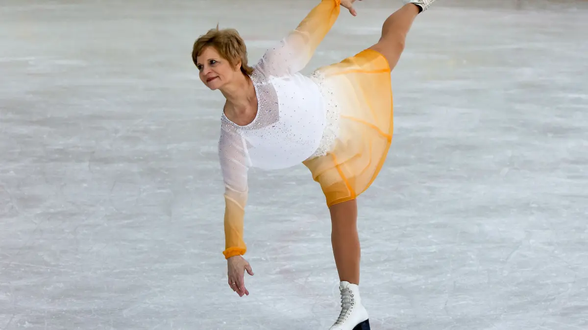 Eiskunstläuferin Christine Stüber-Errath, Welt- und Europameisterin.