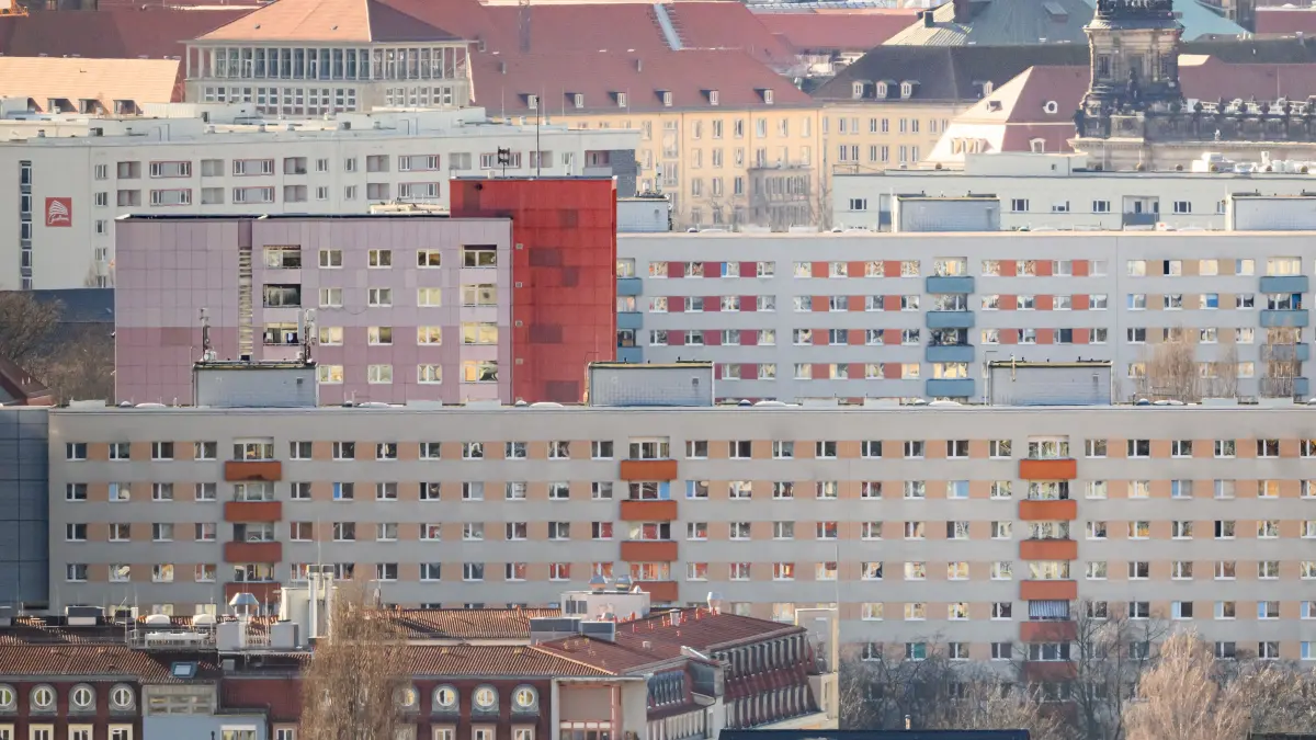 Blick auf die Wohnhäuser in Dresden.
