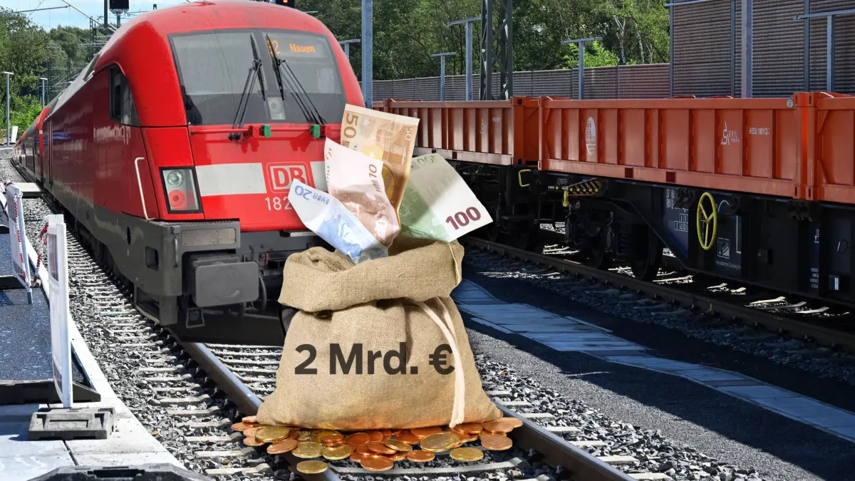 Fotomontage Schienenausbau Lausitz Kohleausstiegsgeld