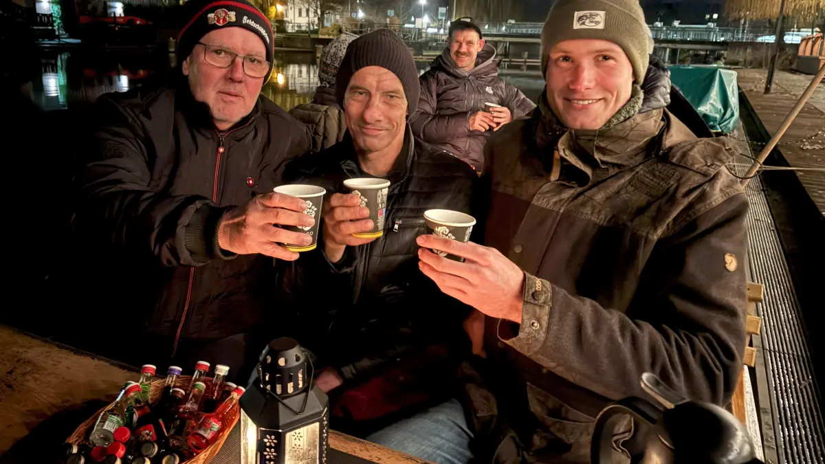 Winterkahnfahrt in Lübben beim »Flotten Rudel«