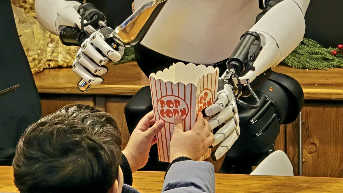 Der humanoide Roboter Optimus von Tesla in der Mall of Berlin