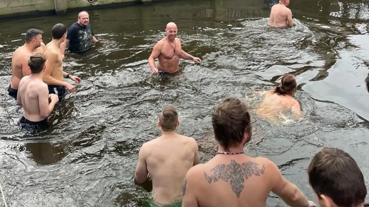 Neujahrsbaden in Treppendorf bei Lübben