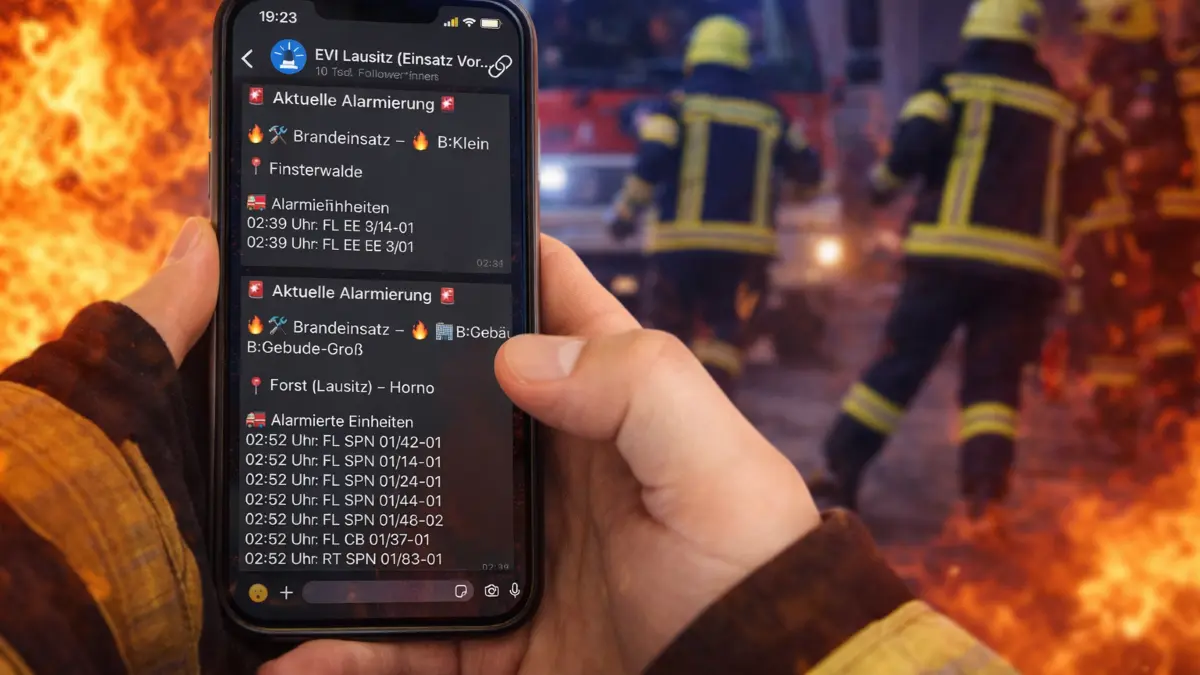 Über einen WhatsApp-Kanal stellt die Leitstelle Lausitz in Echtzeit Informationen zu Einsätzen bereit. So können sich weitere Feuerwehren diesem System anschließen.