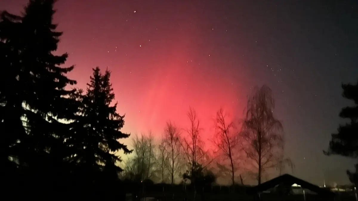 Die Polarlichter sind auch in Uebigau-Wahrenbrück im Landkreis Elbe-Elster zu sehen.