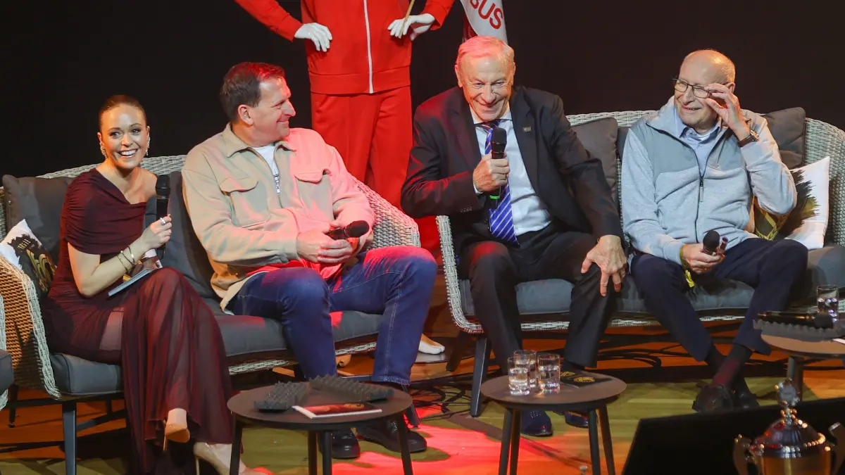 Gute Laune bei Detlef Irrgang (l.), Eduard Geyer (m.) und Dieter Krein (r.)