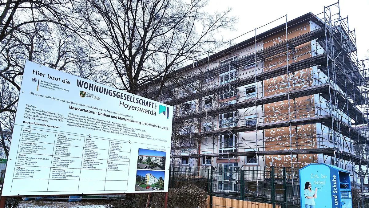 Im Wohnblock Herder-Straße 21 bis 29 wird künftig fast alles möglich, was sich Mieter einer Plattenbauwohnung in Hoyerswerda wünschen.