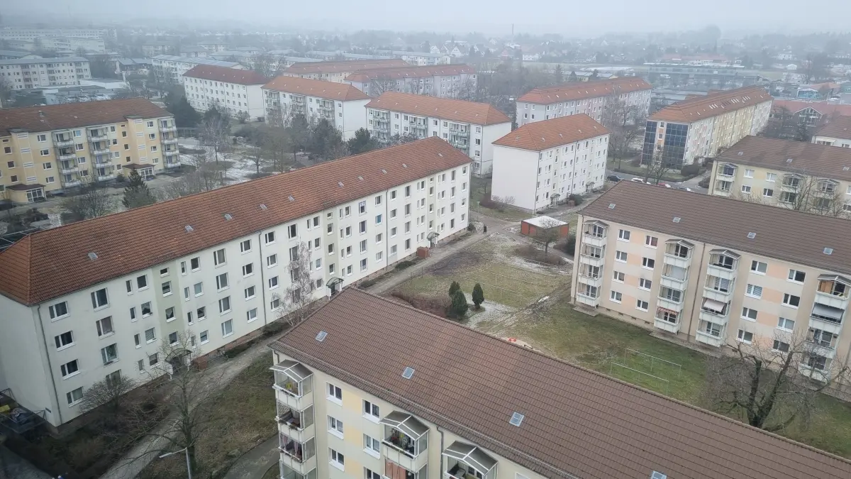 Wohnquartier an der Straße der Jugend in der Neustadt von Lübbenau.