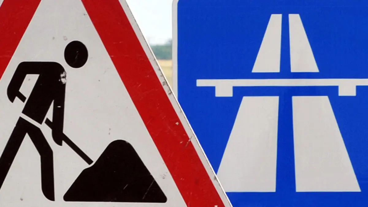 Baustelle auf der Autobahn
