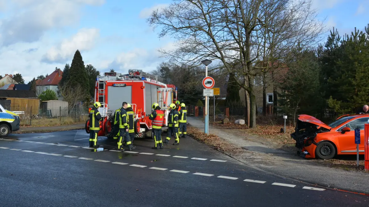 Verkehrsunfall am 23. Februar 2026 in Spremberg an der Kraftwerkstraße.