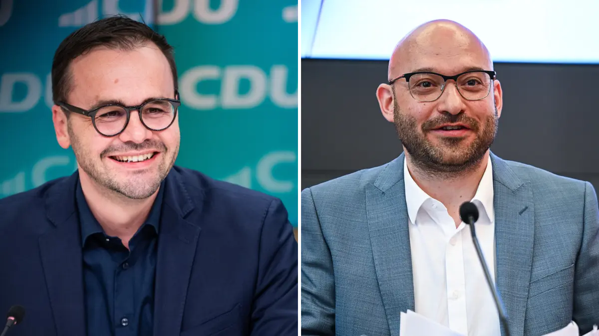 Wer bekommt das begehrte Innenministerium? Jan Redmann (CDU, links) oder René Wilke (SPD)?
