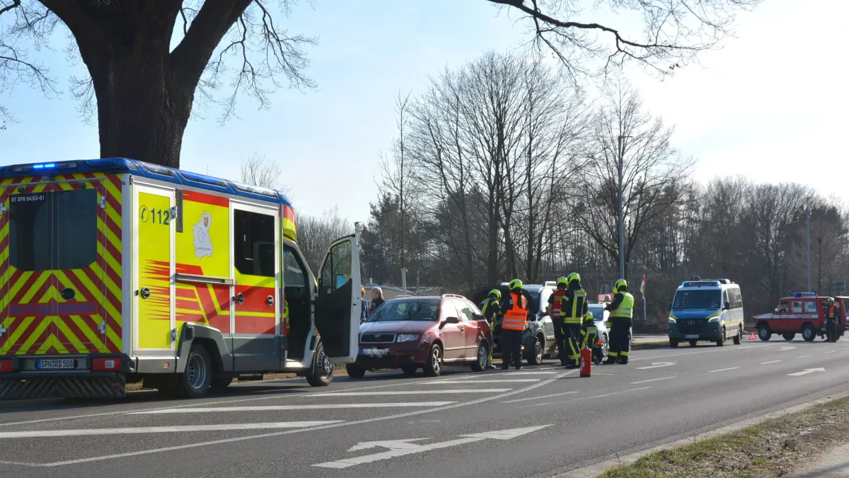 Auffahrunfall auf der B97 in Spremberg.