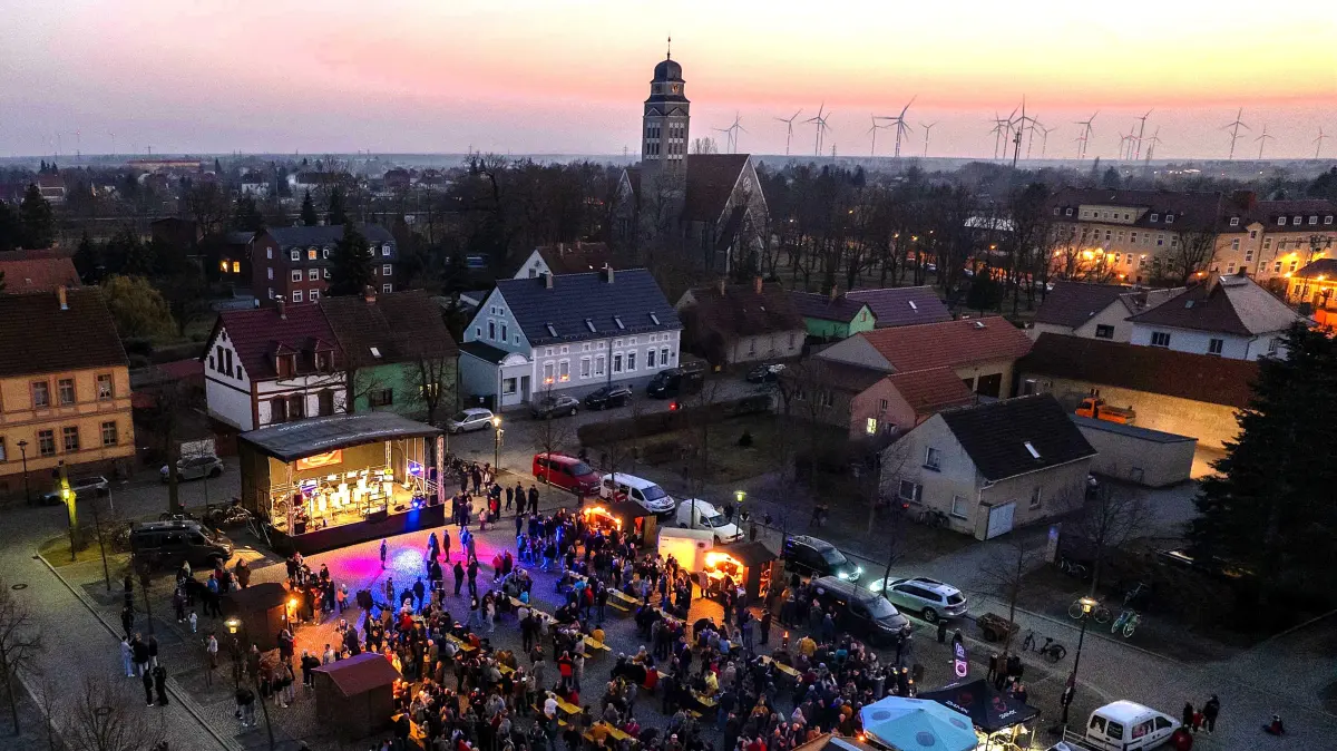 Ein Blick von oben auf die Veranstaltung im vergangenen Jahr in Falkenberg.