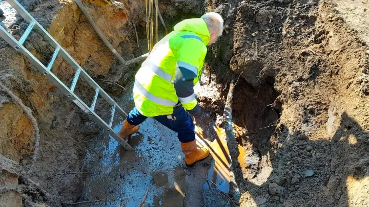 Havarie an Hauptleitung für Trinkwasser in Biehla