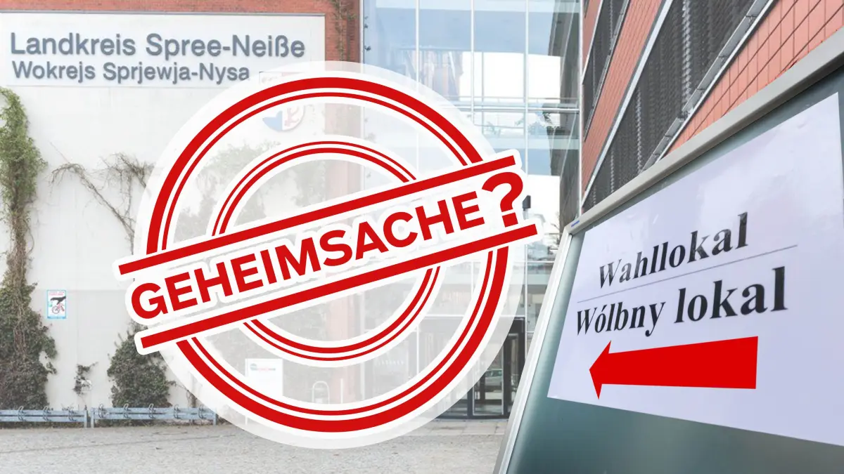 Fotomontage Landkreis Spree-Neiße Wahllokal Geheimsache