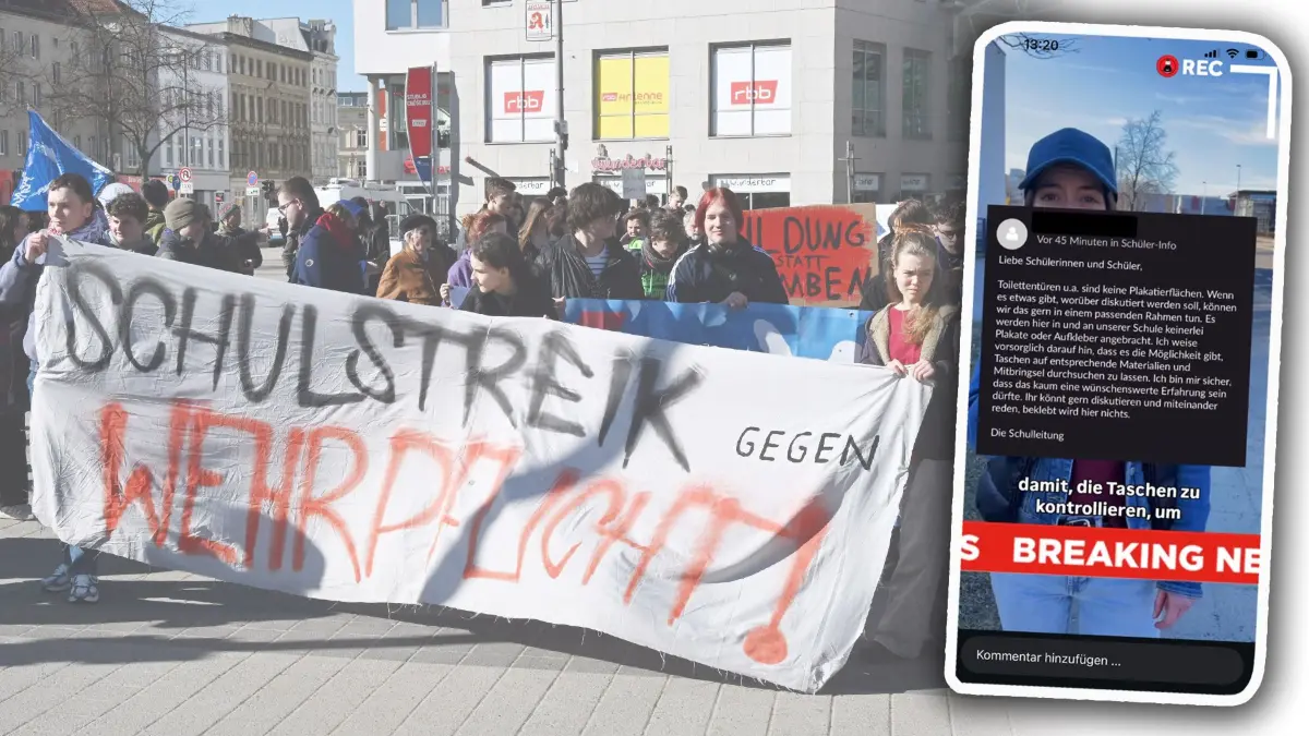 Fotomontage Schulstreik