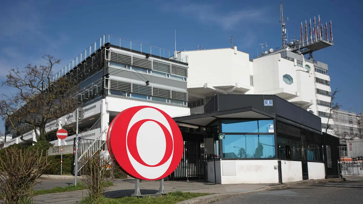 The logo of Austrian public broadcasting corporation ORF is pictured in Vienna, on March 9, 2026. Austrian public broadcaster ORF announced Monday that its director was stepping down from his post following sexual harassment accusations by a female employee. (Photo by GEORG HOCHMUTH / APA / AFP) / Austria OUT