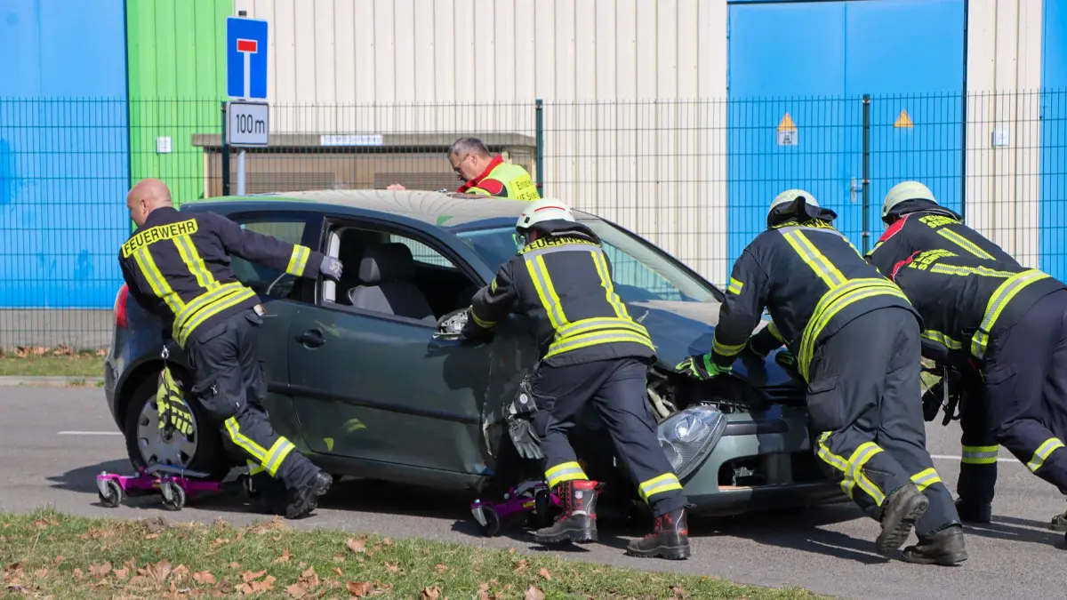 Unfall im Gewerbegebiet in Brieske in Senftenberg.