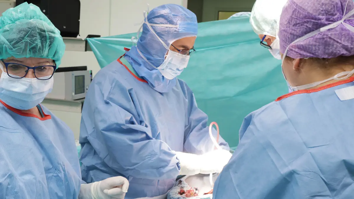 Volle Konzentration: Im Operationssaal arbeitet Dr. Ahmad Oyais mit seinem Team wann immer es möglich ist minimalinvasiv - also mit millimeterkleinen Schnitten.
