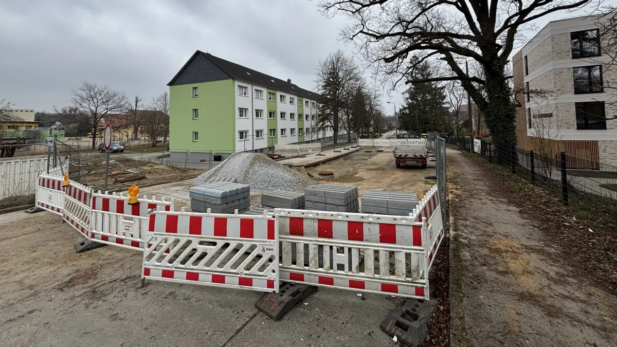 Blick in die Käthe-Kollwitz-Straße am 21. März 2026