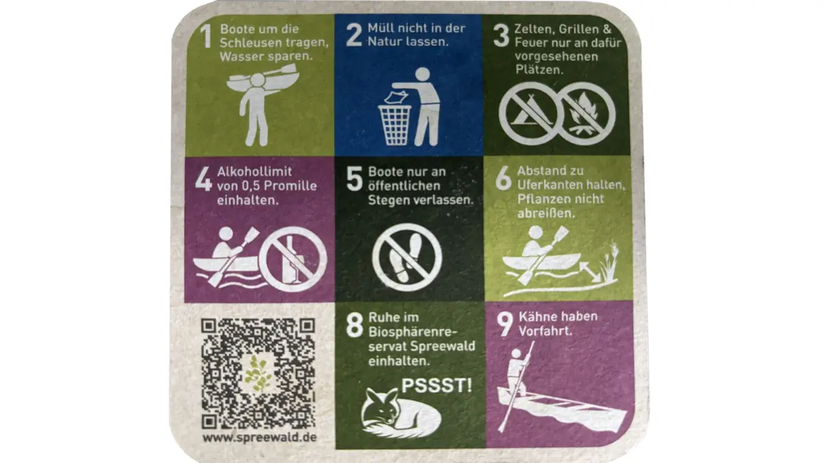 Verhaltensregeln beim Paddeln im Spreewald