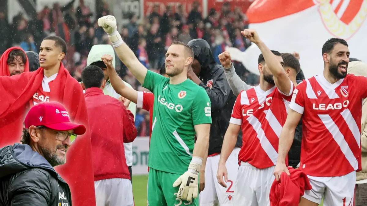 Energie Cottbus feiert den wichtigen Sieg gegen Rot-Weiss Essen im Kampf um den Aufstieg in der 3. Liga. Danach gab es noch eine gute Nachricht von Trainer Claus-Dieter Wollitz