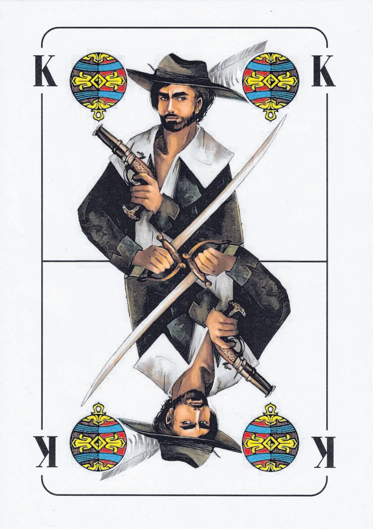 Der sagenumwobene „Räuberhauptmann Lauermann“ hat es samt Pistole und Schwert auf die Karte des Schellen-Königs geschafft. ⇥Grafiken: mädler ⇥Werbeagentur GmbH