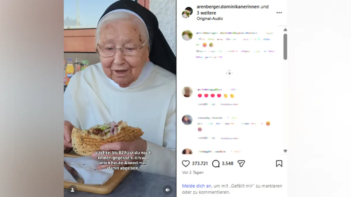 Ordensschwester isst mit 92 Jahren den ersten Döner