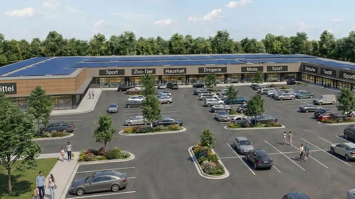 So sieht das neue Fachmarktzentrum am Lausitz Park im Cottbuser Ortsteil Groß Gaglow aus. Einziehen will auch das Modeunternehmen New Yorker. Wann die ersten Filialen eröffnet werden.
