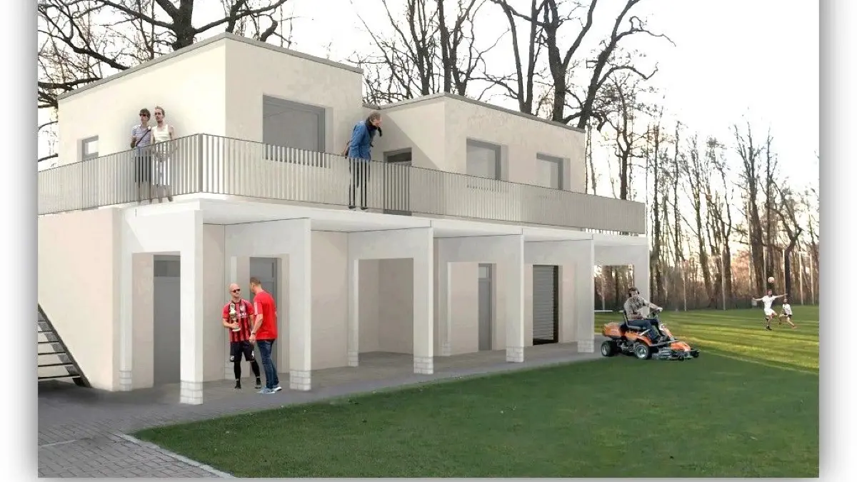 Vereinsheim aus alten DDR-Plattenbauteilen: In der Gemeinde Kolkwitz entsteht gerade ein einzigartiges Bauprojekt.