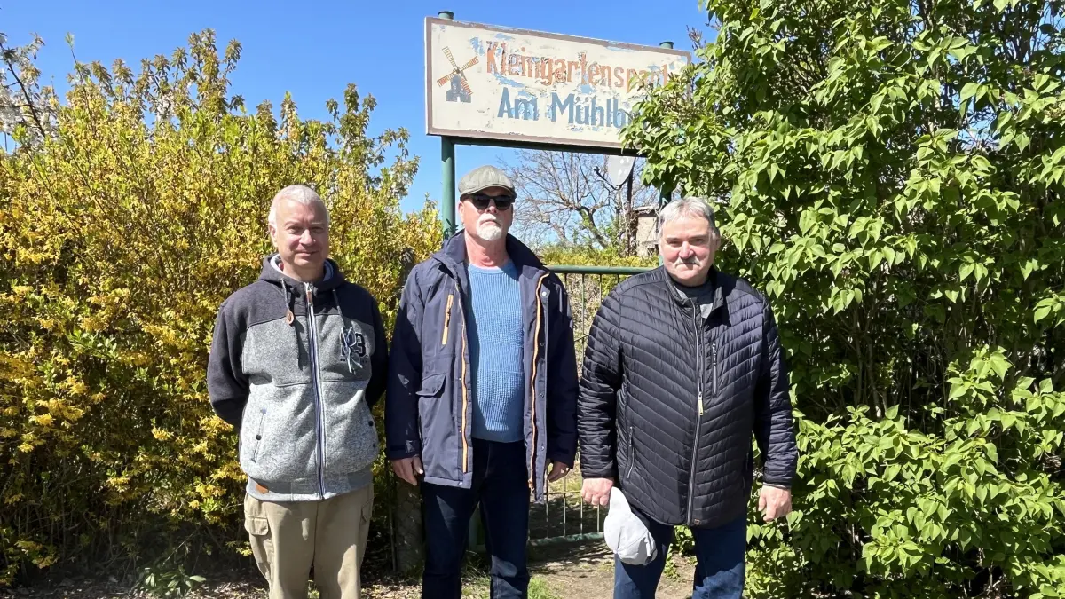 Uwe Gilber Rehnus, Kaschte und Geralf Zoch vom Kleingartenverein "Am Mühlberg" in Cottbus.