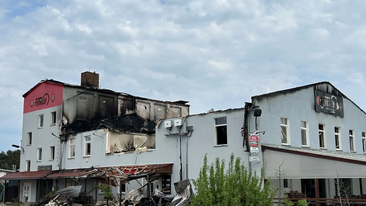 Brand beim Restaurant Mahuja in Weißwasser