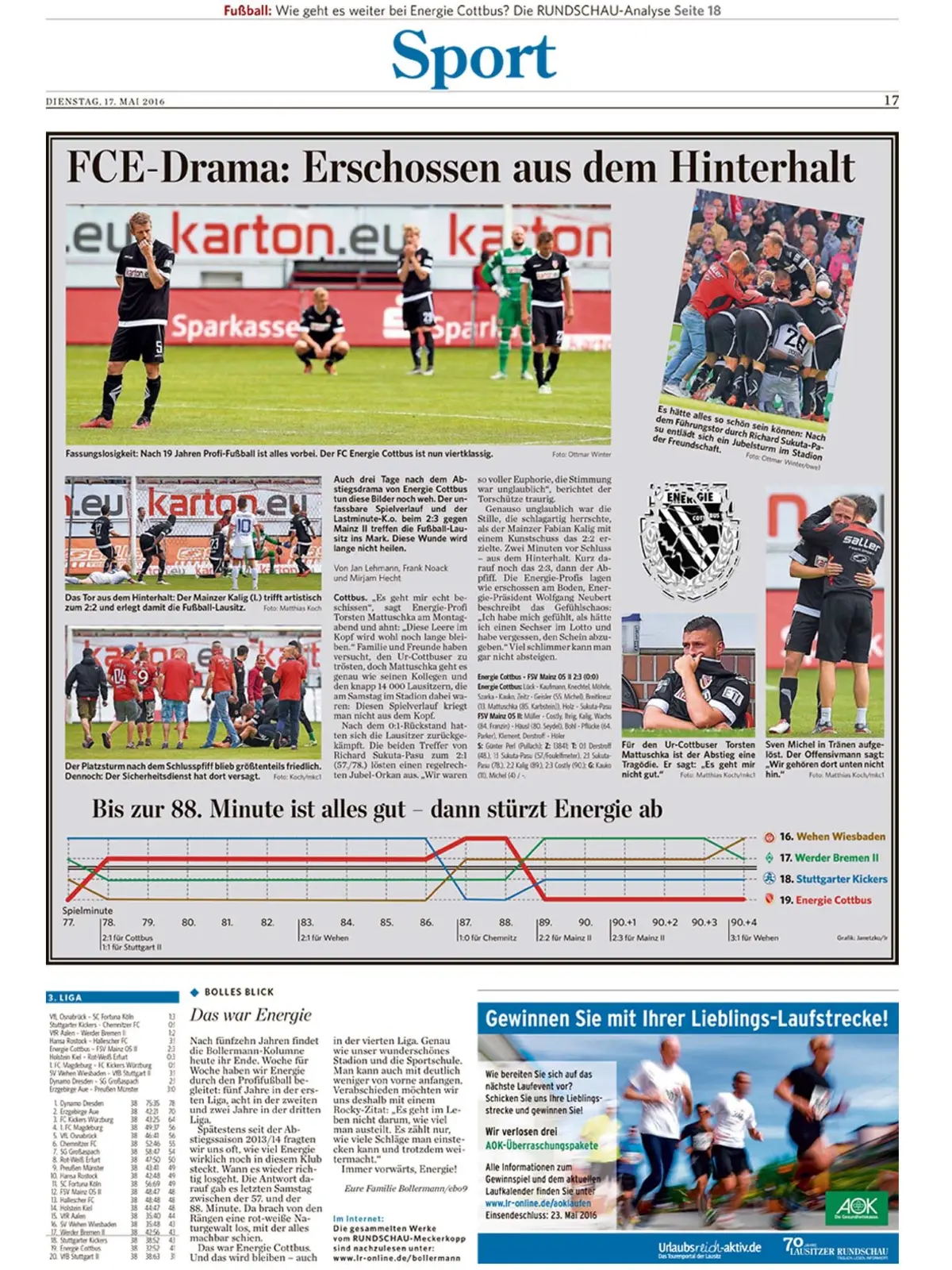 Energie Cottbus Seite "FCE-Drama: Erschossen aus dem Hinterhalt"