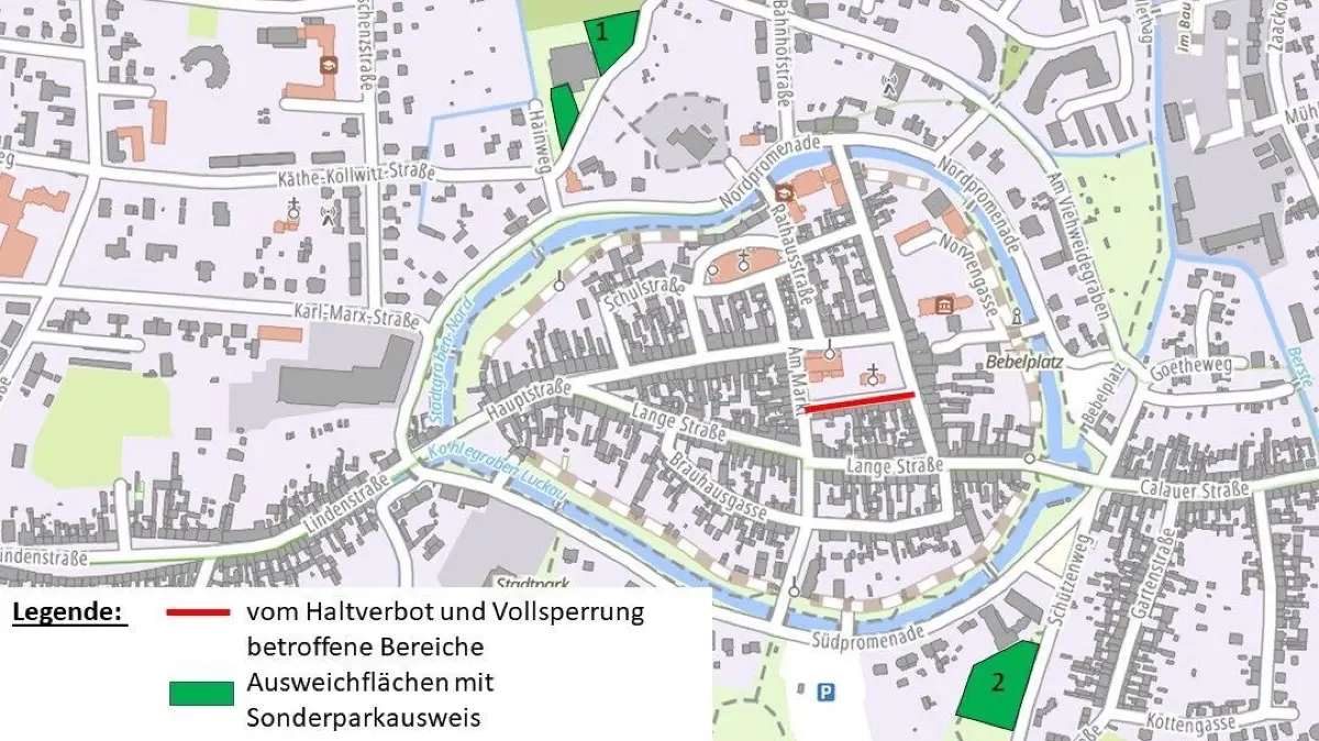 Sperrungen in Luckau vom 10. bis 15. Juni 2026