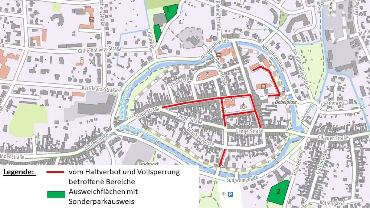 Sperrungen in Luckau vom 12. bis 15. Juni 2026 (ausgenommen Umzug)