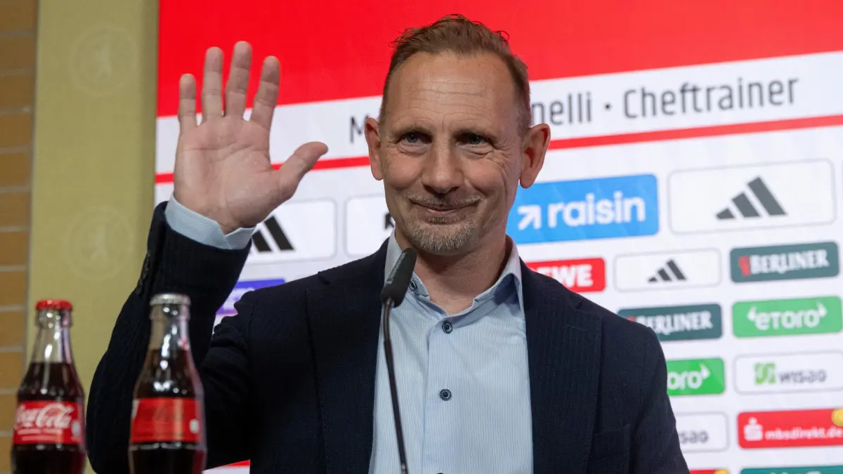 1. FC Union Pressekonferenz 2025/26: Fußball, Herren, Saison 2025/2026, 1. Bundesliga, 1. FC Union Berlin, Pressekonferenz, Trainer Mauro Lustrinelli (1. FC Union Berlin), 21.05. 2026, Foto: Matthias Koch