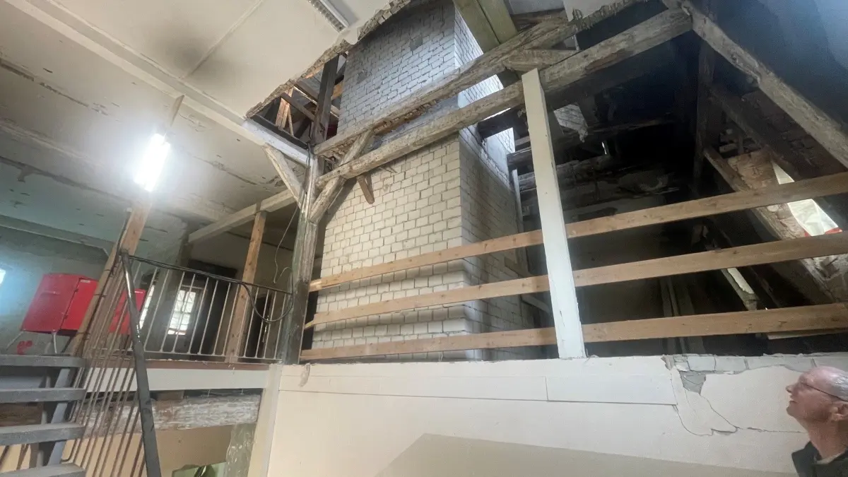 Ein neuralgischer Punkt im Rathaus Bad Liebenwerda – das Treppenhaus. Es soll einen zweiten Aufgang geben.