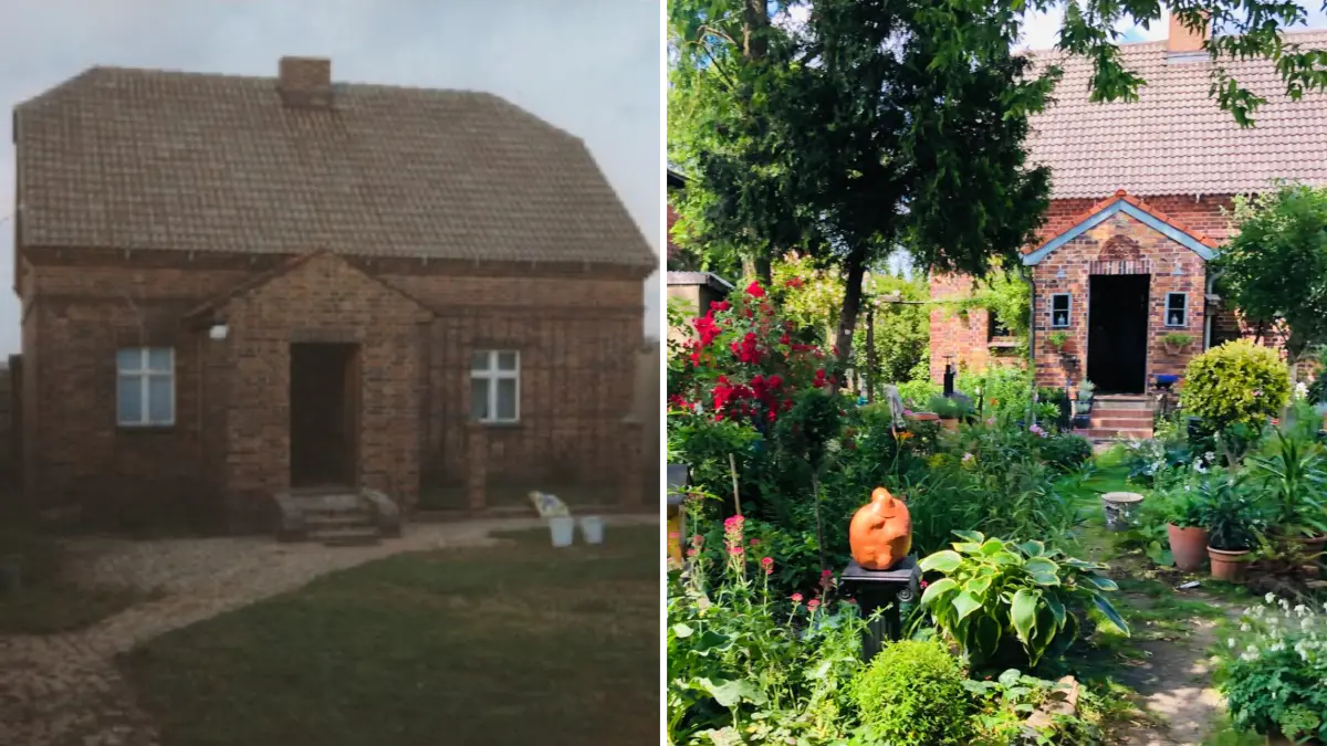 Die Bilder zeigen den Bauernhof von Barbara Vizethum in Zeckerin, bevor sie ihren grünen Daumen entdeckt hat und jetzt.