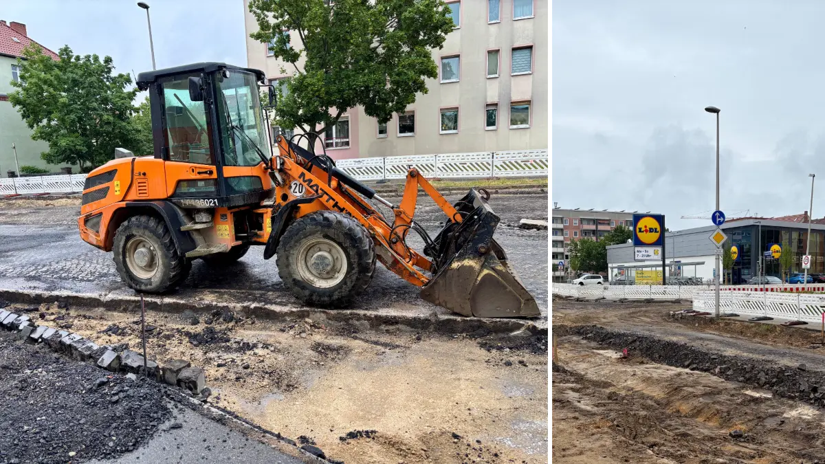 Die Dissenchener Straße zwischen Stadtring (Bauhaus) und Sandower Hauptstraße (Shell-Tankstelle) ist aktuell wegen Bauarbeiten gesperrt. Hier soll die Seeachse zum Cottbuser Ostsee entlangführen.