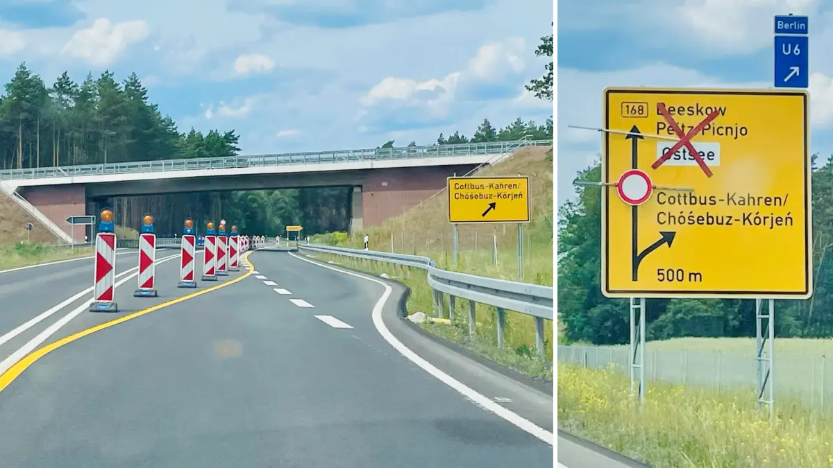 Autofahrer in Cottbus müssen derzeit viele Sperrungen und Baustellen aushalten. Auch die B168 wird derzeit saniert.