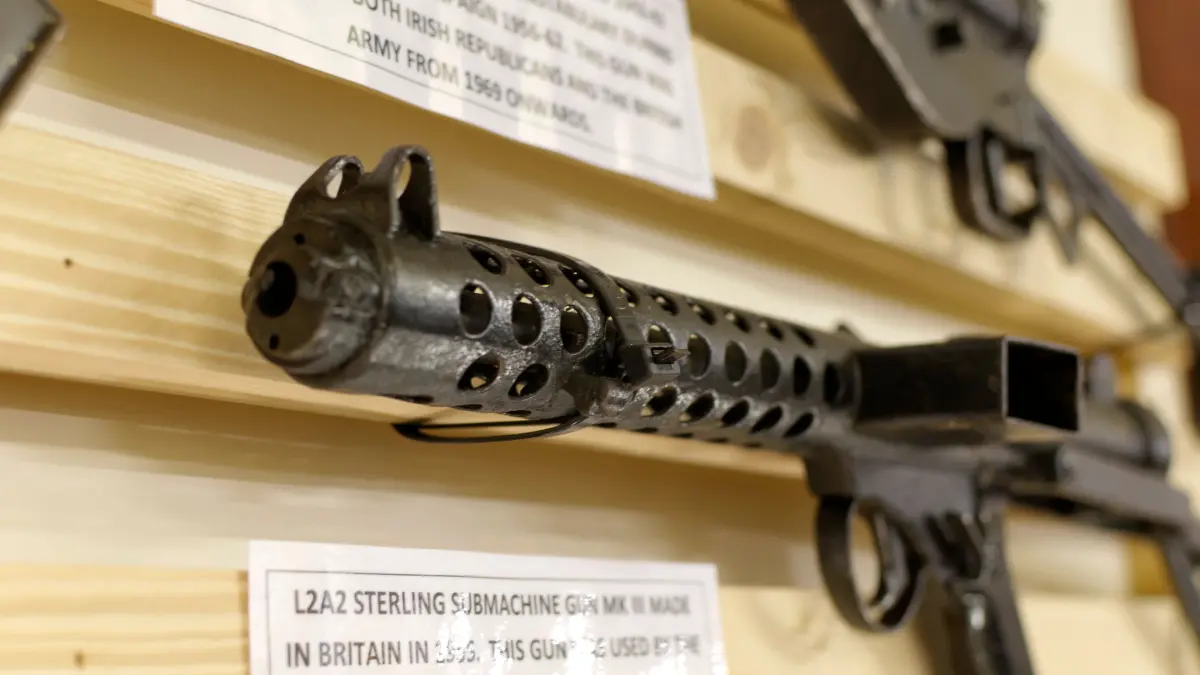 Sterling-Maschinenpistole im Museum of Civil War in Belfast